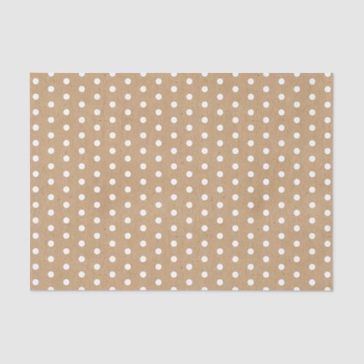 Einfache weiße Punkte auf Imitaten Rustikale braun Seidenpapier (Vorderseite)