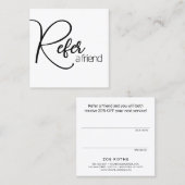 Einfache weiße Refer-a-Friend-Empfehlungskarte Empfehlungskarte (Vorne/Hinten)