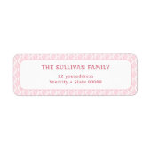 Einfache, weiße Rosa Rücksendeadresse (Vorne)