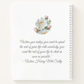 Einfache Weiße Rose |mit Kostenvoranschlag | Hochz Notizblock (Rückseite)