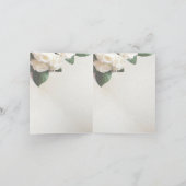 Einfache weiße Rosen Hochzeit Danke Karten (Innenseite)