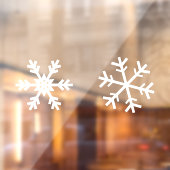 Einfache weiße Schneeflocken Fensteraufkleber (Blatt 2)