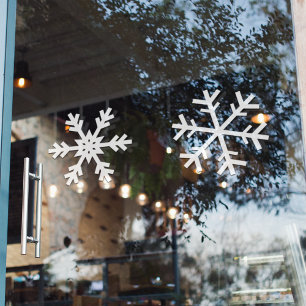 Einfache weiße Schneeflocken Fensteraufkleber