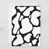 Einfache weiße schwarze Kuh Flecken Tiermuster Einladung (Rückseite)