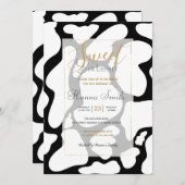 Einfache weiße schwarze Kuh Flecken Tiermuster Einladung (Vorne/Hinten)