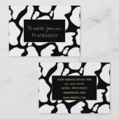 Einfache weiße schwarze Kuh Flecken Tiermuster Visitenkarte (Vorne/Hinten)