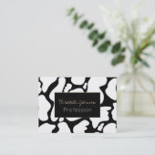 Einfache weiße schwarze Kuh Flecken Tiermuster Visitenkarte (Stehend Vorderseite)