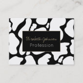 Einfache weiße schwarze Kuh Flecken Tiermuster Visitenkarte (Vorderseite)