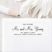 Einfache weiße schwarze Schrift Hochzeit Rücksende (Insitu)