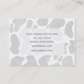 Einfache weiße Silberspitzen große Kuhsteine Visitenkarte (Rückseite)