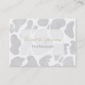 Einfache weiße Silberspitzen große Kuhsteine Visitenkarte (Vorderseite)