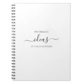 Einfache weiße Skriptbezeichnung Notebook Notizblock (Vorderseite)