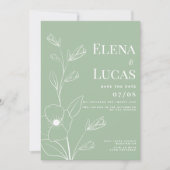 Einfache, weiße, staubige Blume Einladung (Vorderseite)