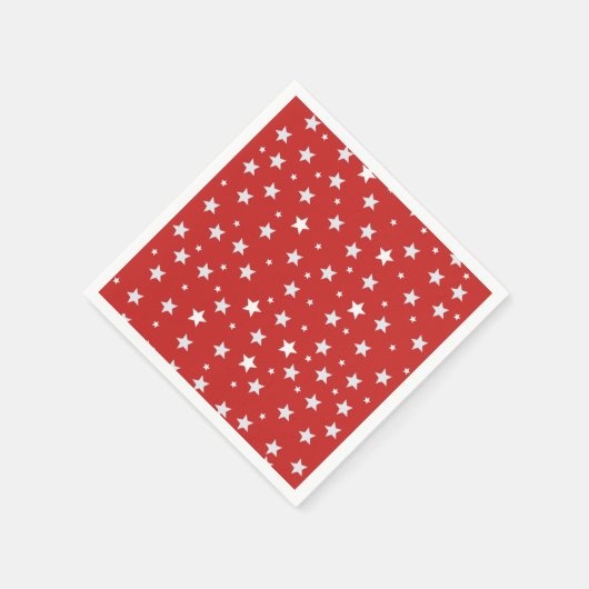 Einfache weiße Sterne an Red Holidays Serviette (Ecke)