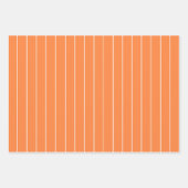 Einfache weiße Streifen auf orangefarbenem Hinterg Geschenkpapier Set (Vorderseite)