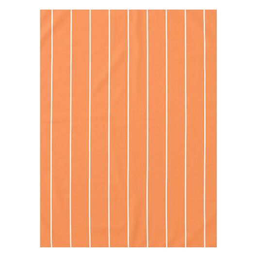 Einfache weiße Streifen auf orangefarbenem Hinterg Tischdecke (Vorderseite)