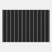Einfache weiße Streifen auf schwarzem Hintergrund Geschenkpapier Set (Vorderseite)