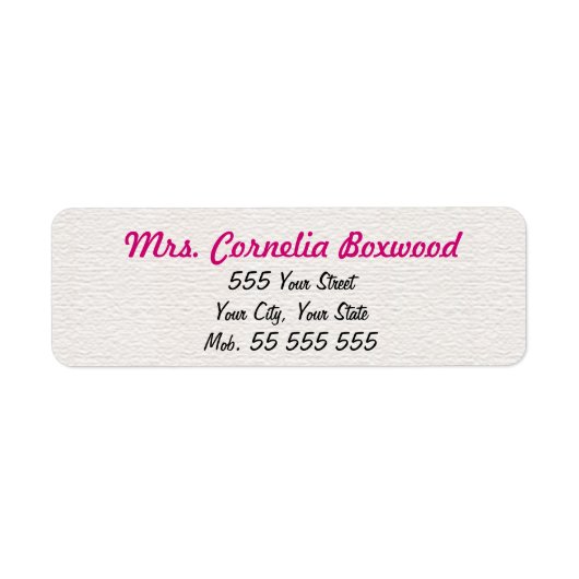 Einfache weiße Struktur Rosa Name (Vorne)