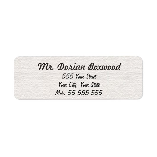 Einfache weiße Struktur Schwarzer Name (Vorne)