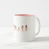 Einfache weiße Tasse mit Imitaten Kupfer Vögel auf (VorderseiteRechts)