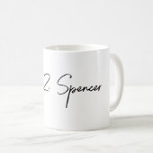 Einfache weiße Tasse mit Skriptname (VorderseiteRechts)