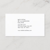 Einfache weiße Terminkarte (Rückseite)