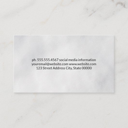 Einfache weiße Textur Visitenkarte (Rückseite)