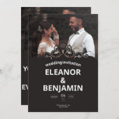 Einfache, weiße und braune Hochzeit Einladung (Vorne/Hinten)