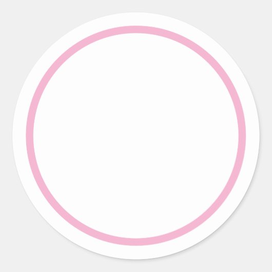 Einfache, weiße und hellrosa Randgrösse Innen Runder Aufkleber (Vorderseite)
