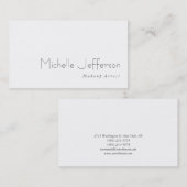 Einfache weiße Visitenkarte für Künstler (Vorne/Hinten)