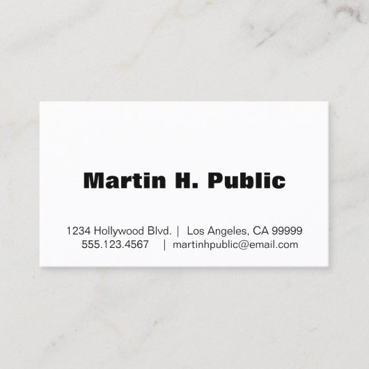 Einfache weiße Visitenkarte mit Logo (Vorderseite)