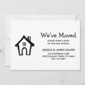 Einfache weiße "We ve Moved" Karte mit Kleinem Hau (Vorderseite)