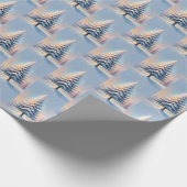 Einfache weiße Weihnachtsbaume an einem sonnigen T Geschenkpapier (Ecke)