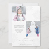 Einfache weiße Weihnachtskarten | Lass es schneien Einladung (Rückseite)