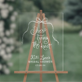 Einfache Weiße Wunde, die das Brautparty des Knote Acrylschild