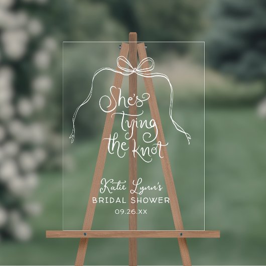 Einfache Weiße Wunde, die das Brautparty des Knote Acrylschild