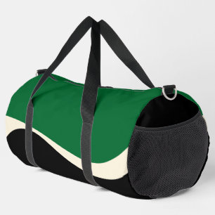 Einfache Wellen 2 in Grün, Creme und Schwarz  Duffle Bag