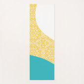 Einfache Wellen - Blumenmuster Türkis und Gelb Yogamatte (Vorderseite)