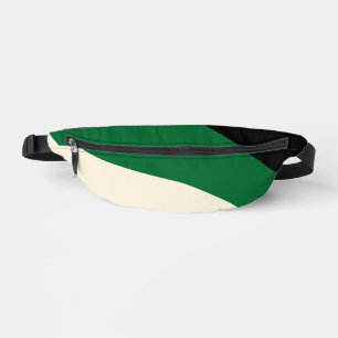 Einfache Wellen - Grün, Creme und Schwarz Bauchtasche