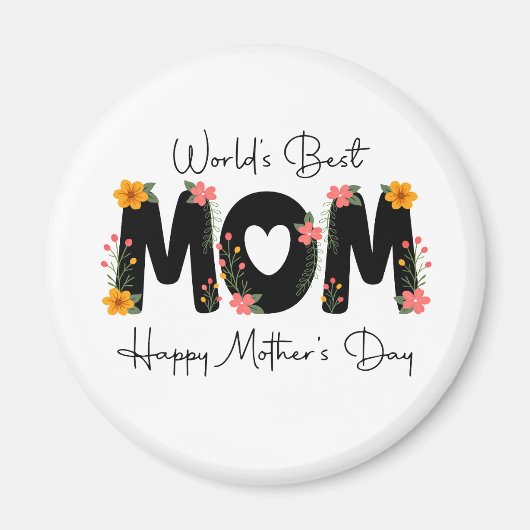 Einfache Welt Beste Mama Muttertag-Kalligrafie   Magnet (Vorne)