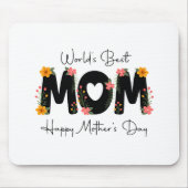 Einfache Welt Beste Mama Muttertag-Kalligrafie Mousepad (Vorne)