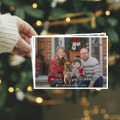 Einfache Weltfrieden Familie Hund Foto Weihnachten