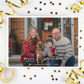 Einfache Weltfrieden Familie Hund Foto Weihnachten