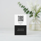 Einfache Werbe-QR-Code-Geschäftskarten vertikal Visitenkarte (Stehend Vorderseite)