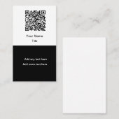 Einfache Werbe-QR-Code-Geschäftskarten vertikal Visitenkarte (Vorne/Hinten)