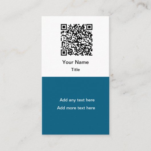 Einfache Werbe-QR-Code-Visitenkarten vertikal Visitenkarte (Vorderseite)