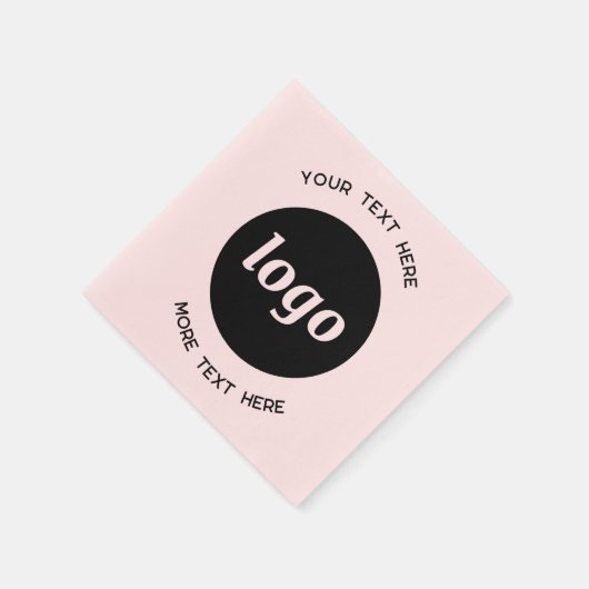 Einfache Werbung für Logos und Text in Rosa Serviette (Ecke)