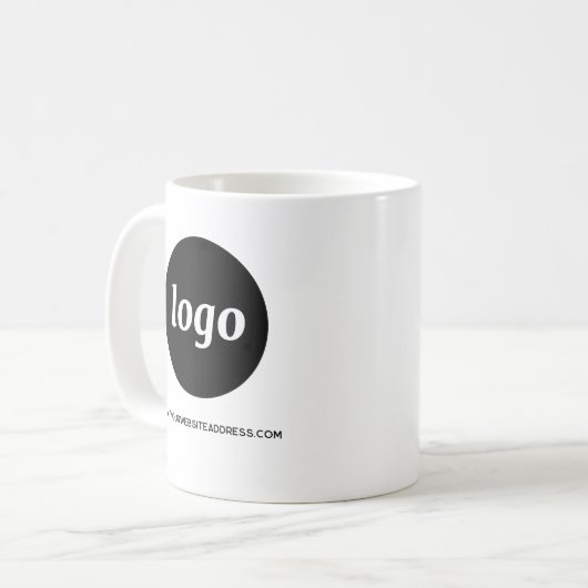 Einfache Werbung für Logos und Texte Kaffeetasse (Vorderseite Links)