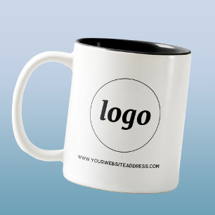 Einfache Werbung für Logos und Texte Zweifarbige Tasse
