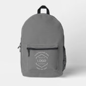 Einfache Werbung für Logotexte Grau Bedruckter Rucksack (Vorderseite)